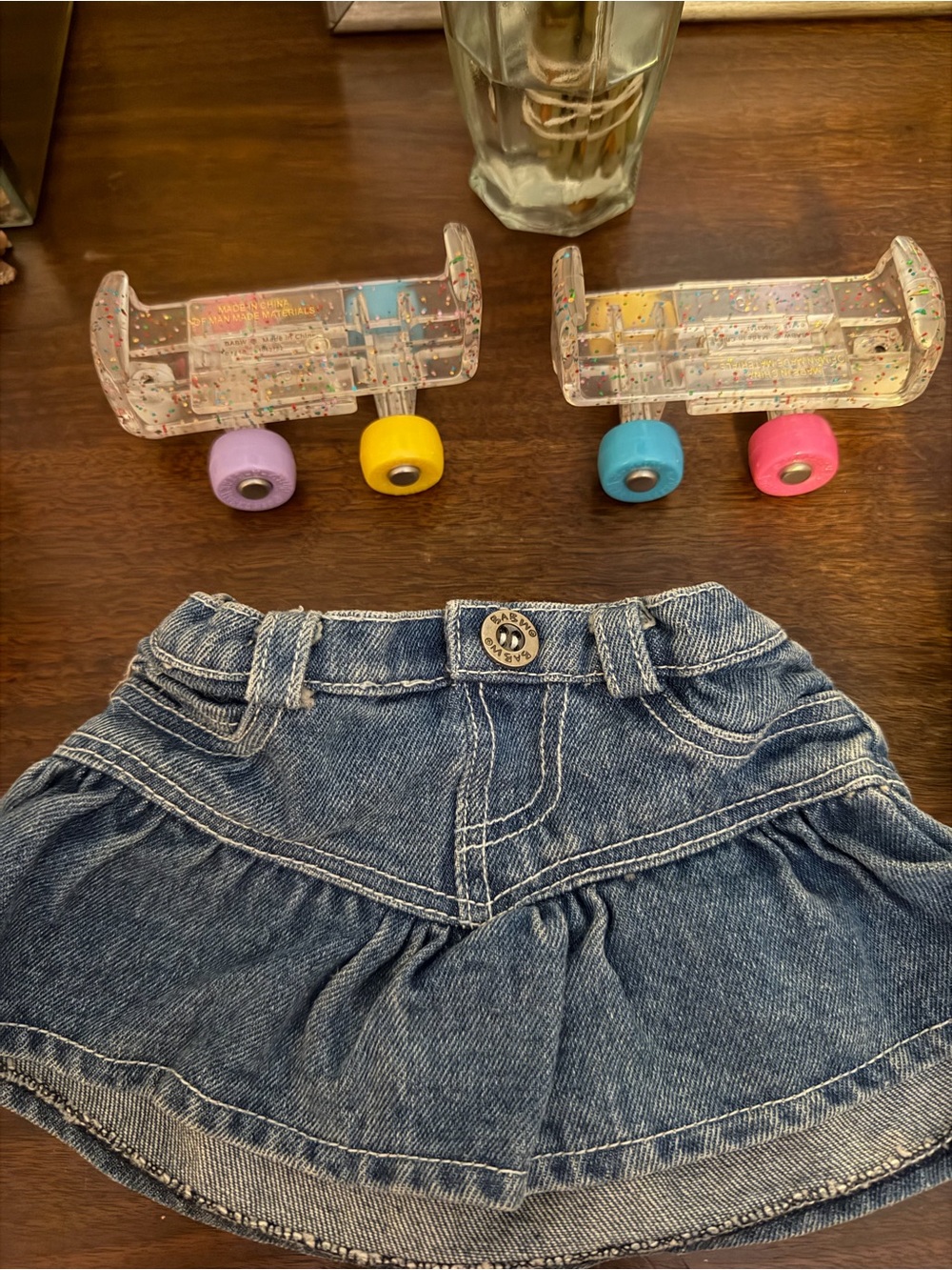 Build-a-Bear Jean skirt and skates